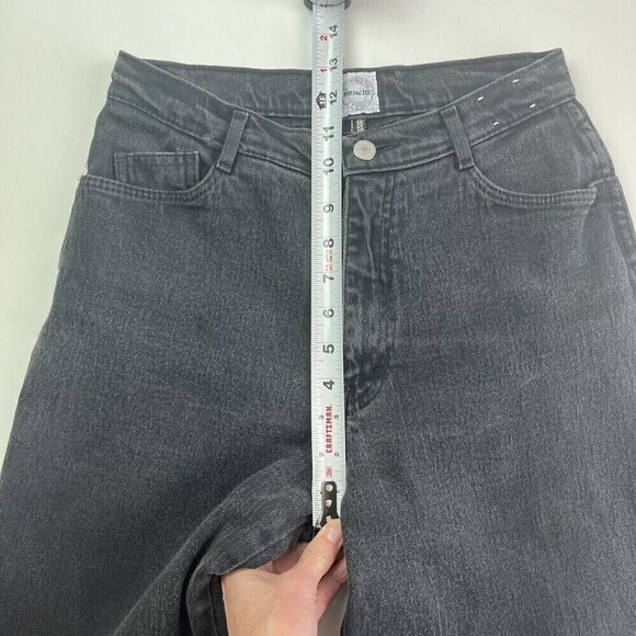 Vintage Jordache Y2K High Rise Jeans 8 waist 26 Black Tapered Mom Grunge - Picture 8 of 13